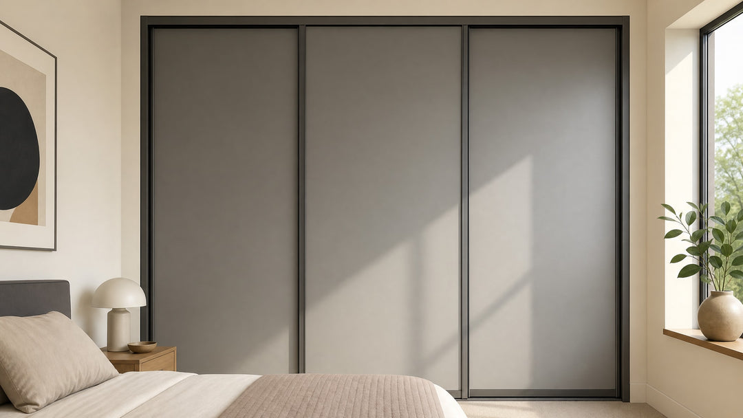 Shaker Style Sliding Wardrobe Doors: Bespoke Aluminium Guide